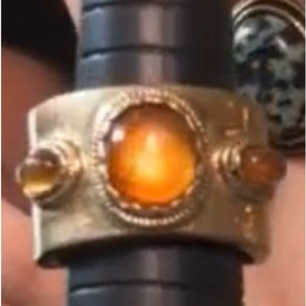 Nina Ricci Vintage Etruscan Revival Statement Golden Ring Signed